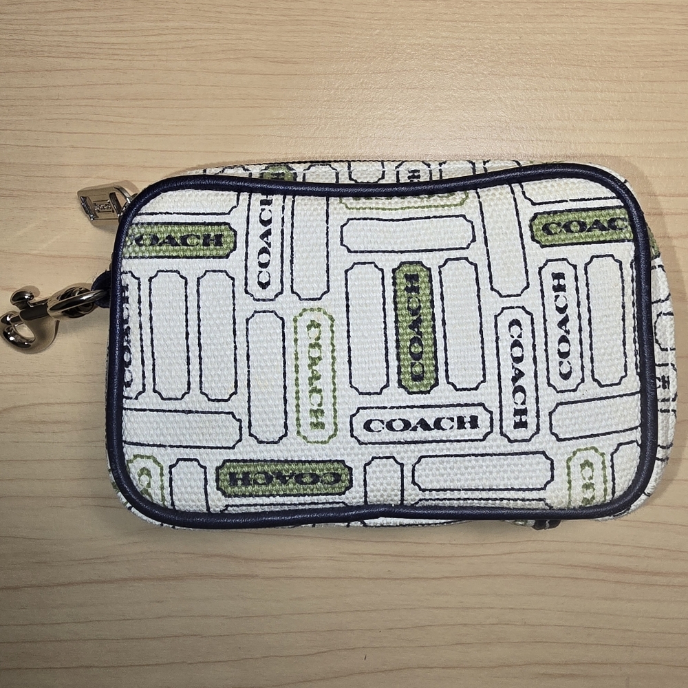 Rare Coach Mini Canvas Rectangular Pouch Off Whit… - image 1